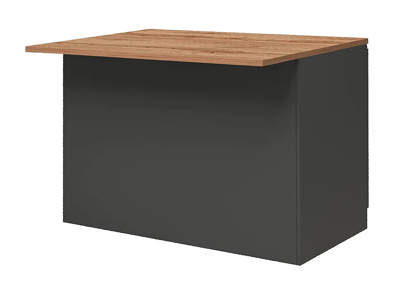 ÃŽlot de cuisine Daffaticat, Armoire polyvalente, Meuble de kitchenette, Table auxiliaire, 100% Made in Italy, 125x90h90 cm, Anthracite et Chêne