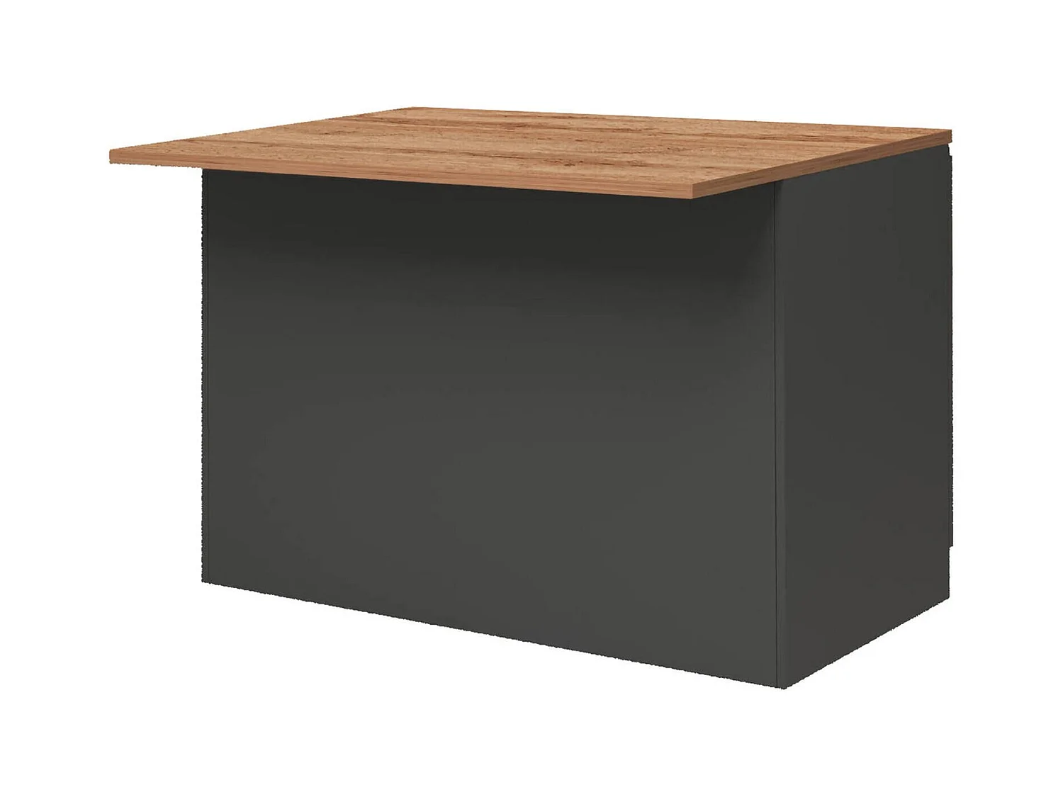 ÃŽlot de cuisine Daffaticat, Armoire polyvalente, Meuble de kitchenette, Table auxiliaire, 100% Made in Italy, 125x90h90 cm, Anthracite et Chêne