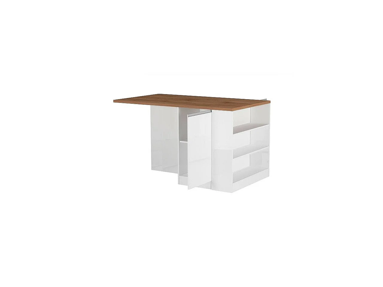 ÃŽlot de cuisine Dcannaval, Armoire polyvalente, Meuble de kitchenette, Table auxiliaire, 100% Made in Italy, 160x90h90 cm, Anthracite et Chêne