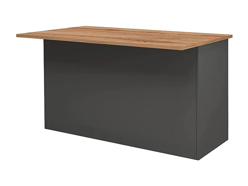 Kücheninsel Dcarnelo, Mehrzweckschrank, Küchenzeile Schrank, Zusätzlicher Tisch, 100 % Made in Italy, 155 x 90 x 90 cm, Anthrazit und Eiche