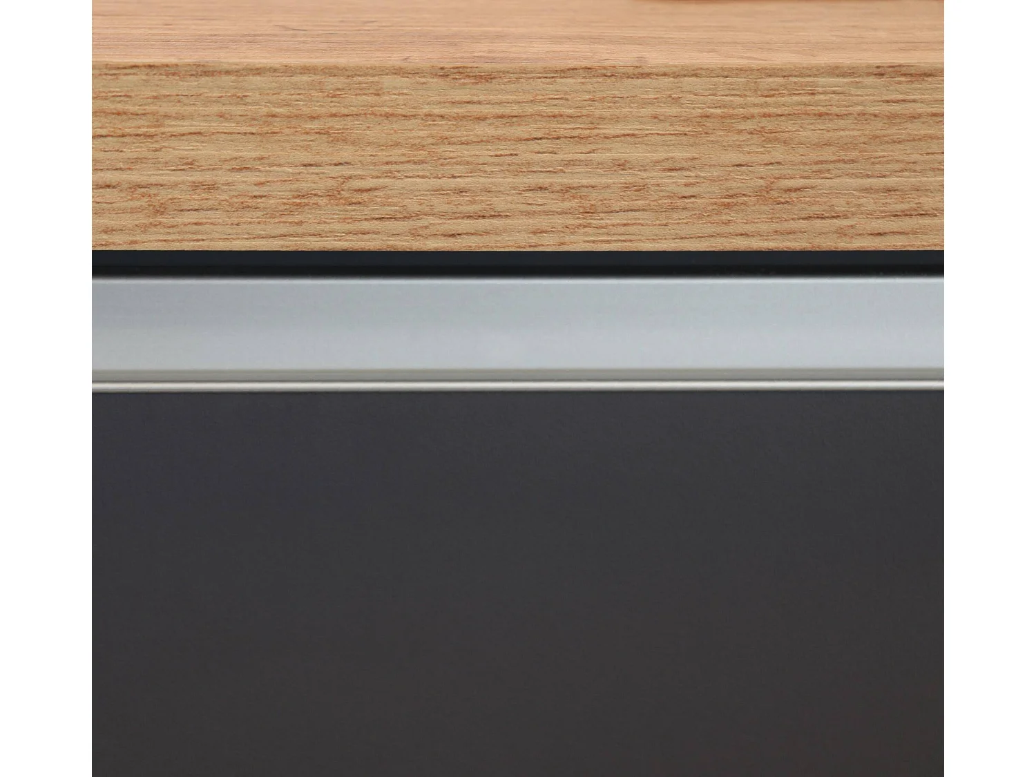 Dcarnelo kookeiland, Multifunctionele kledingkast, Keukenmeubel, Bijzettafel, 100% Made in Italy, 155x90h90 cm, Antraciet en Eiken