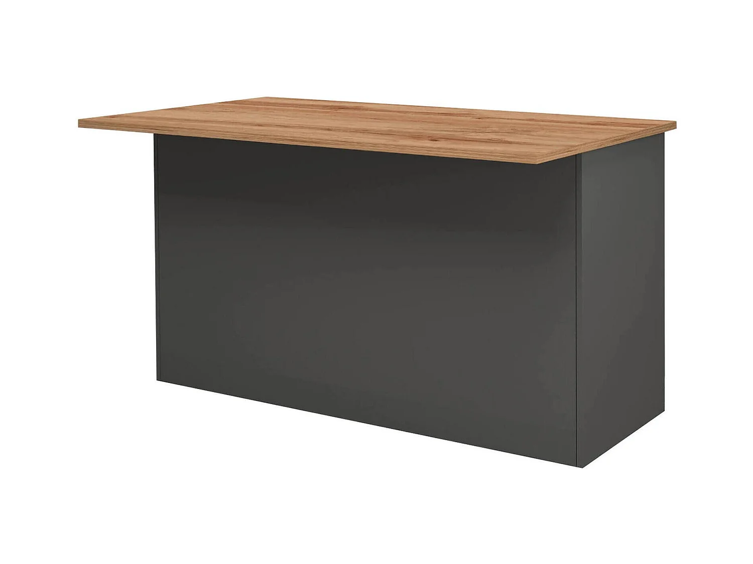 Dcarnelo kookeiland, Multifunctionele kledingkast, Keukenmeubel, Bijzettafel, 100% Made in Italy, 155x90h90 cm, Antraciet en Eiken