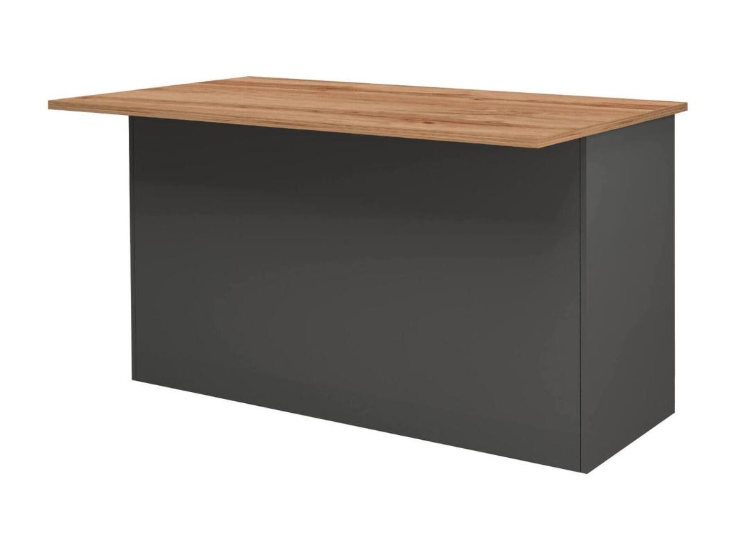Dcarnelo kookeiland, Multifunctionele kledingkast, Keukenmeubel, Bijzettafel, 100% Made in Italy, 155x90h90 cm, Antraciet en Eiken