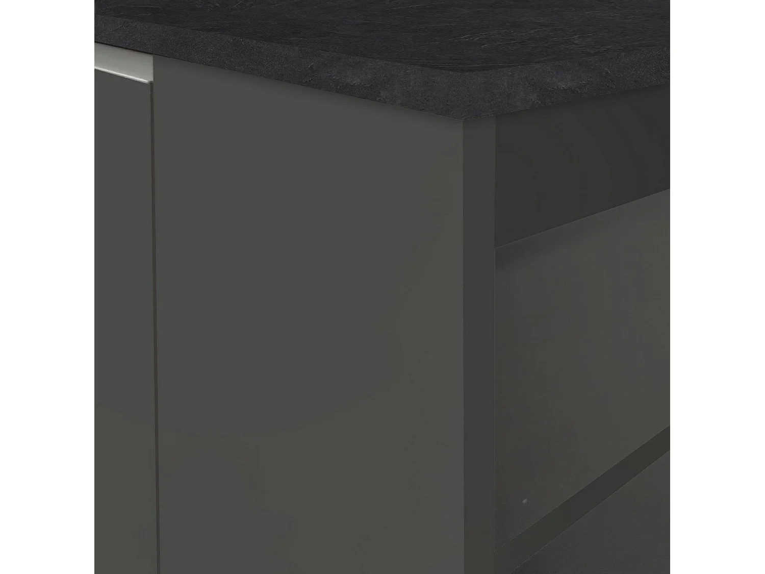 ÃŽlot de cuisine Dcannaval, Armoire polyvalente, Meuble de kitchenette, Table auxiliaire, 100% Made in Italy, 160x90h90 cm, Anthracite et Ardoise