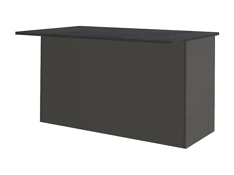 Dmora - Isola da cucina Tartaro, 155x90h90 cm, Antracite e Ardesia
