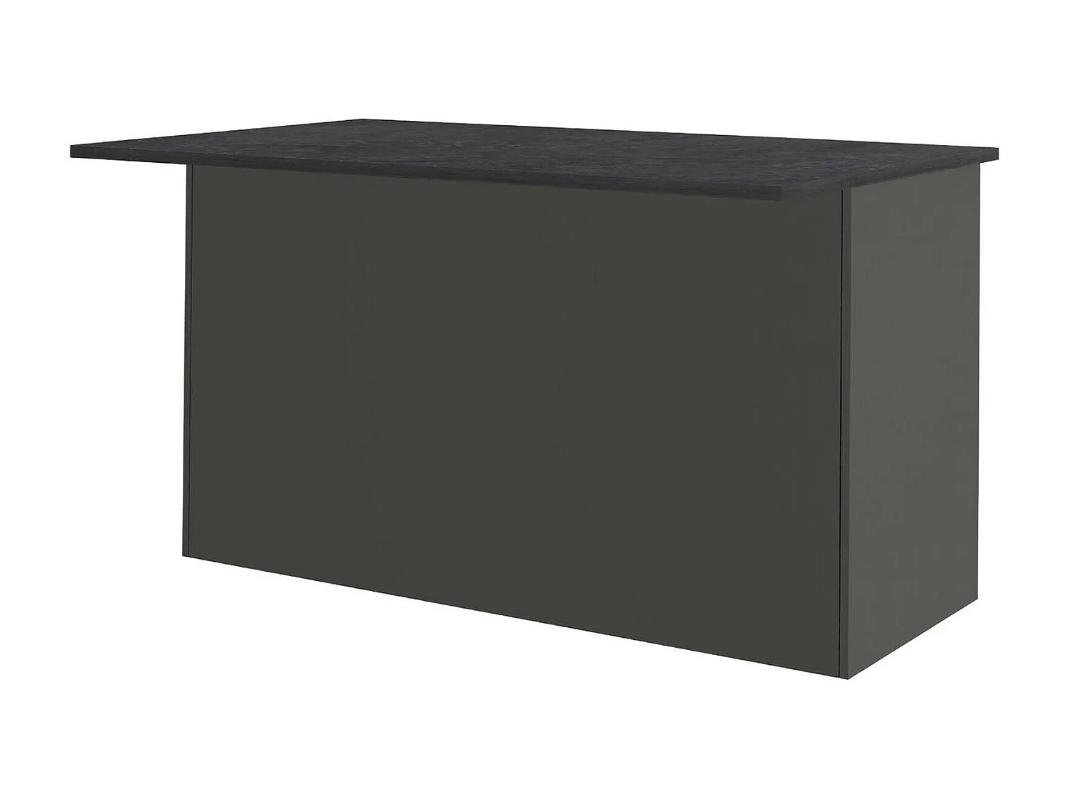 Kücheninsel Dcarnelo, Mehrzweckschrank, Küchenzeile Schrank, Zusätzlicher Tisch, 100 % Made in Italy, 155 x 90 x 90 cm, Anthrazit und Schiefer