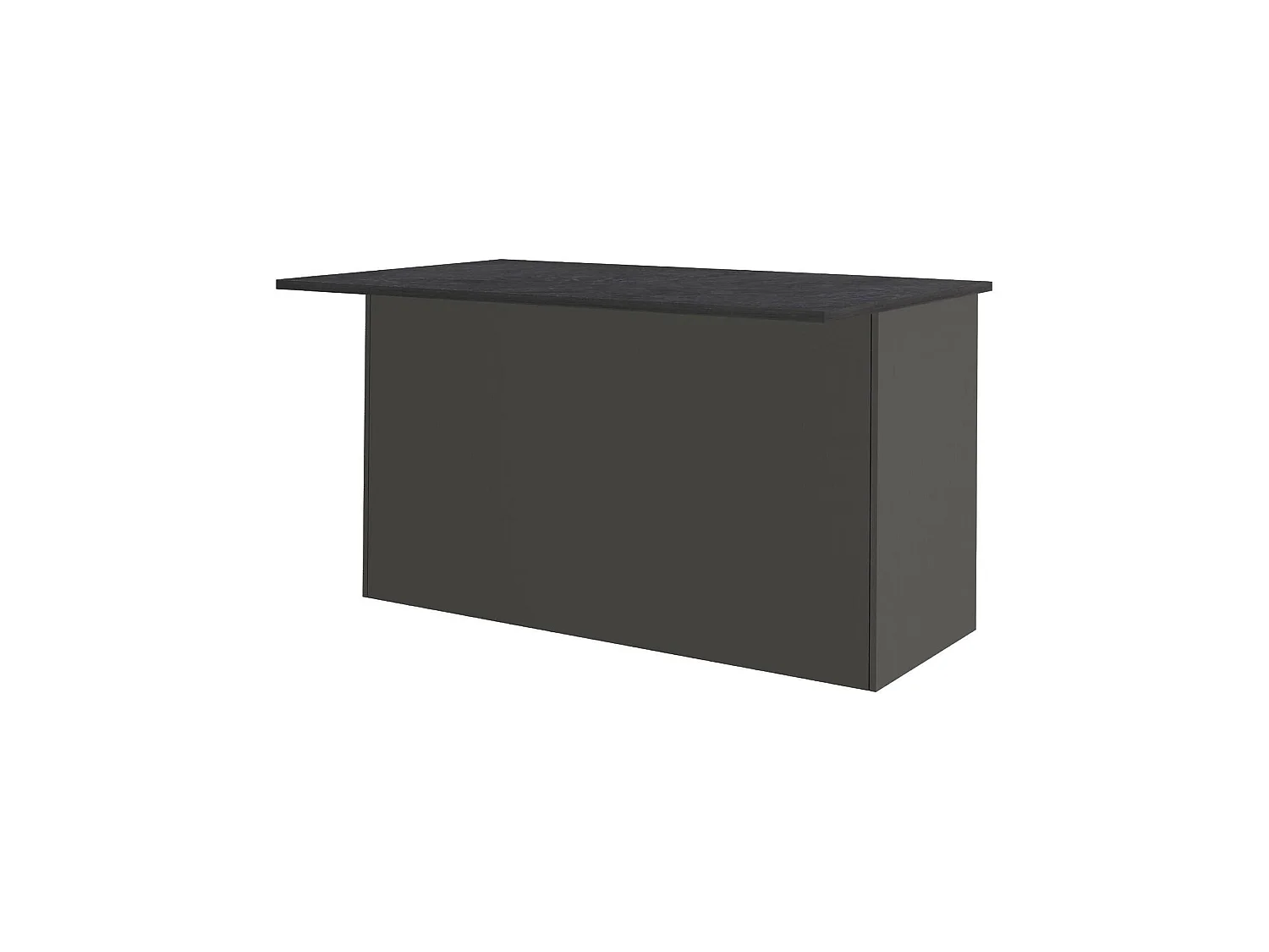 Îlot de cuisine Dcarnelo, Armoire polyvalente, Meuble de kitchenette, Table auxiliaire, 100% Made in Italy, 155x90h90 cm, Anthracite et Ardoise