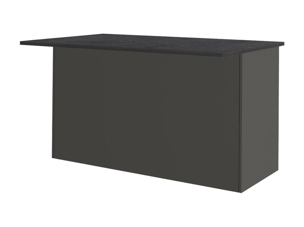 Dcarnelo keukeneiland, Multifunctionele kledingkast, Keukenmeubel, Bijzettafel, 100% Made in Italy, 155x90h90 cm, Antraciet en Leisteen