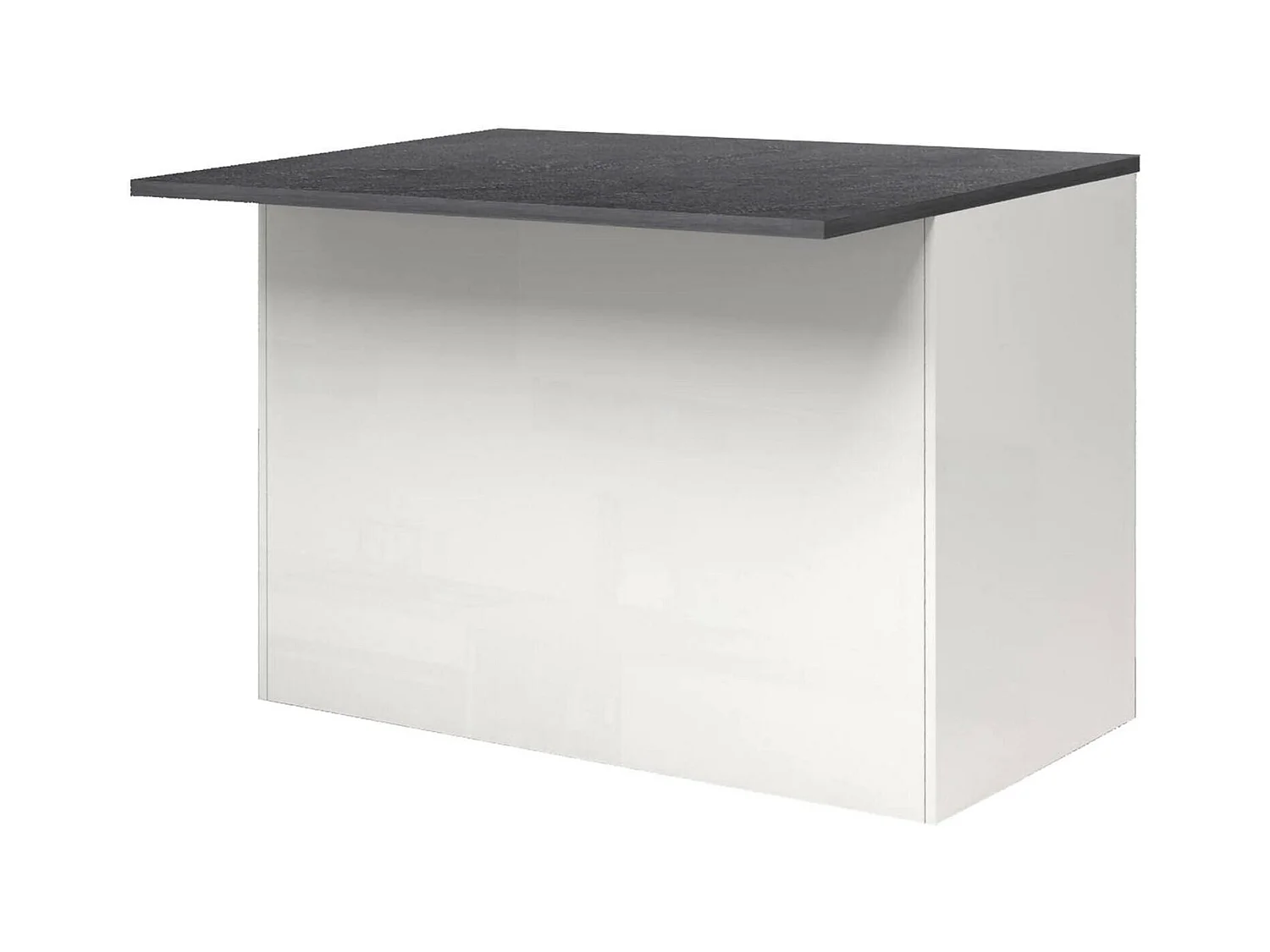 ÃŽlot de cuisine Daffaticat, Armoire polyvalente, Meuble de kitchenette, Table auxiliaire, 100% Made in Italy, 125x90h90 cm, Blanc brillant et ardoise