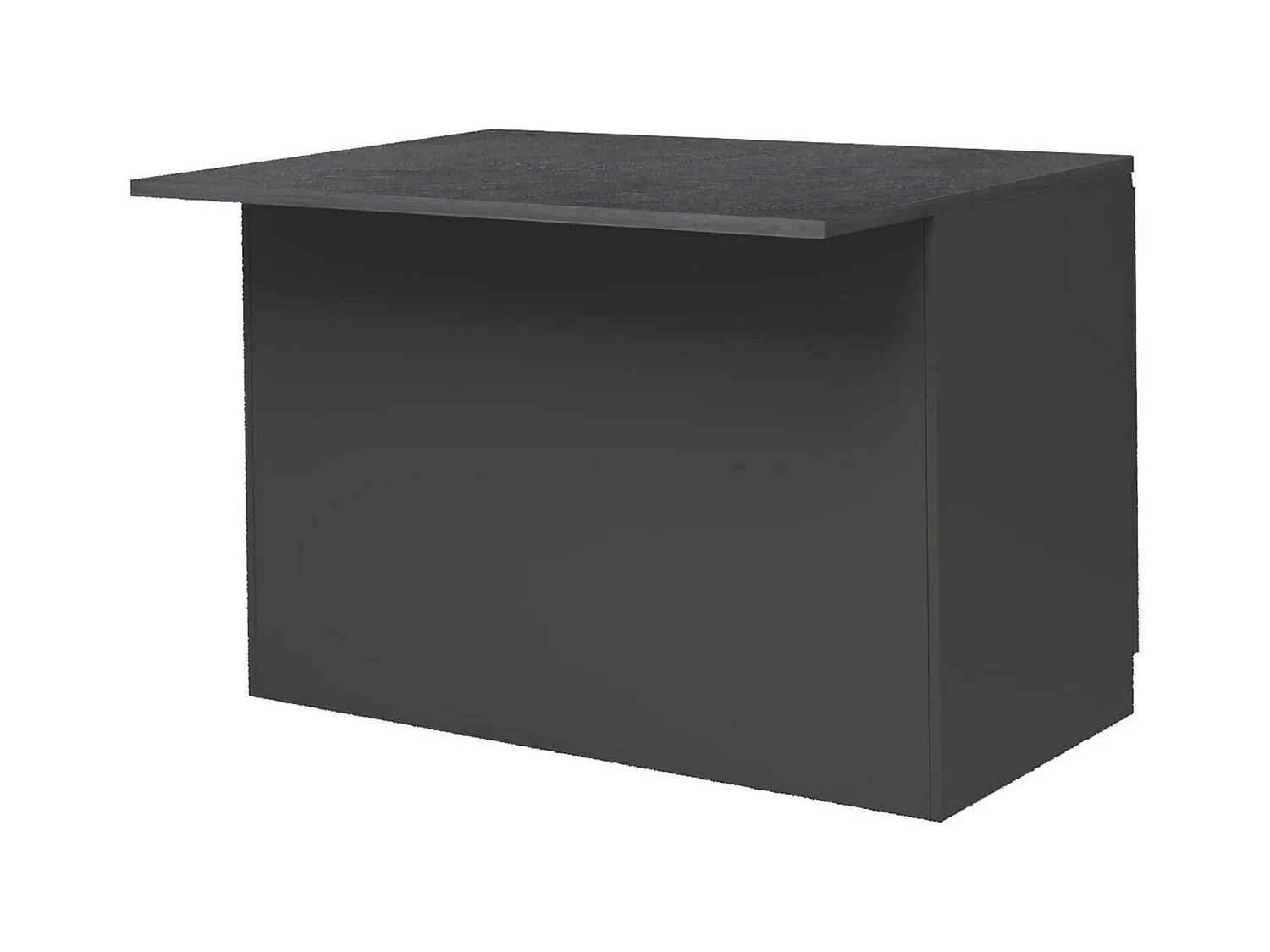 ÃŽlot de cuisine Daffaticat, Armoire polyvalente, Meuble de kitchenette, Table auxiliaire, 100% Made in Italy, 125x90h90 cm, Anthracite et Ardoise