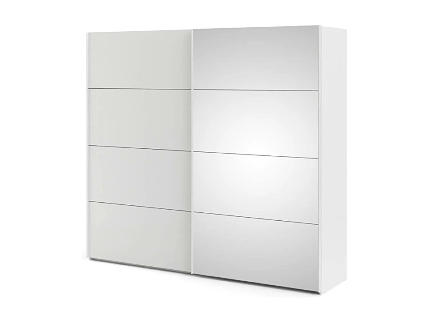 Dstefan 2-deurskast, Slaapkamermeubel, Inloopkast, Kledingkast, 243x61 h220 cm, Wit