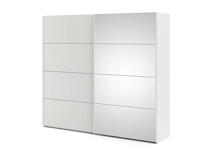 Dstefan 2-deurskast, Slaapkamermeubel, Inloopkast, Kledingkast, 243x61 h220 cm, Wit