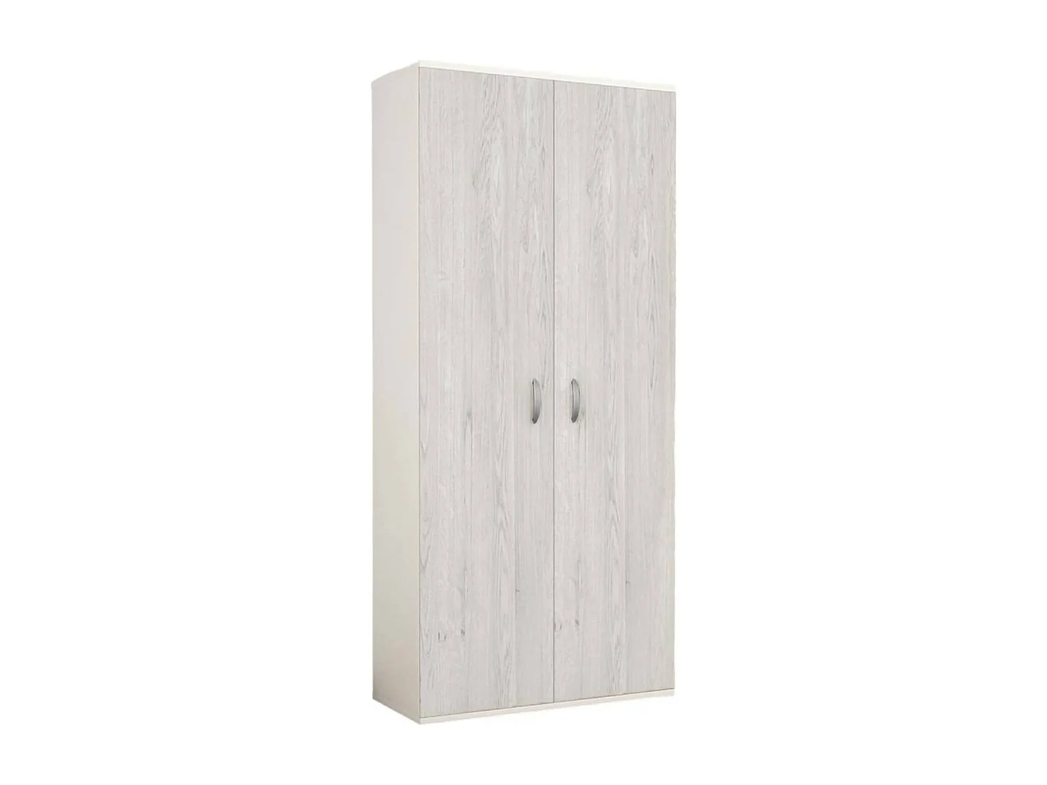 Garde-robe 2 portes Drafi, Meubles de chambre, Dressing avec portes, Armoire, Made in Italy, 80x52h170 cm, Blanc et chêne