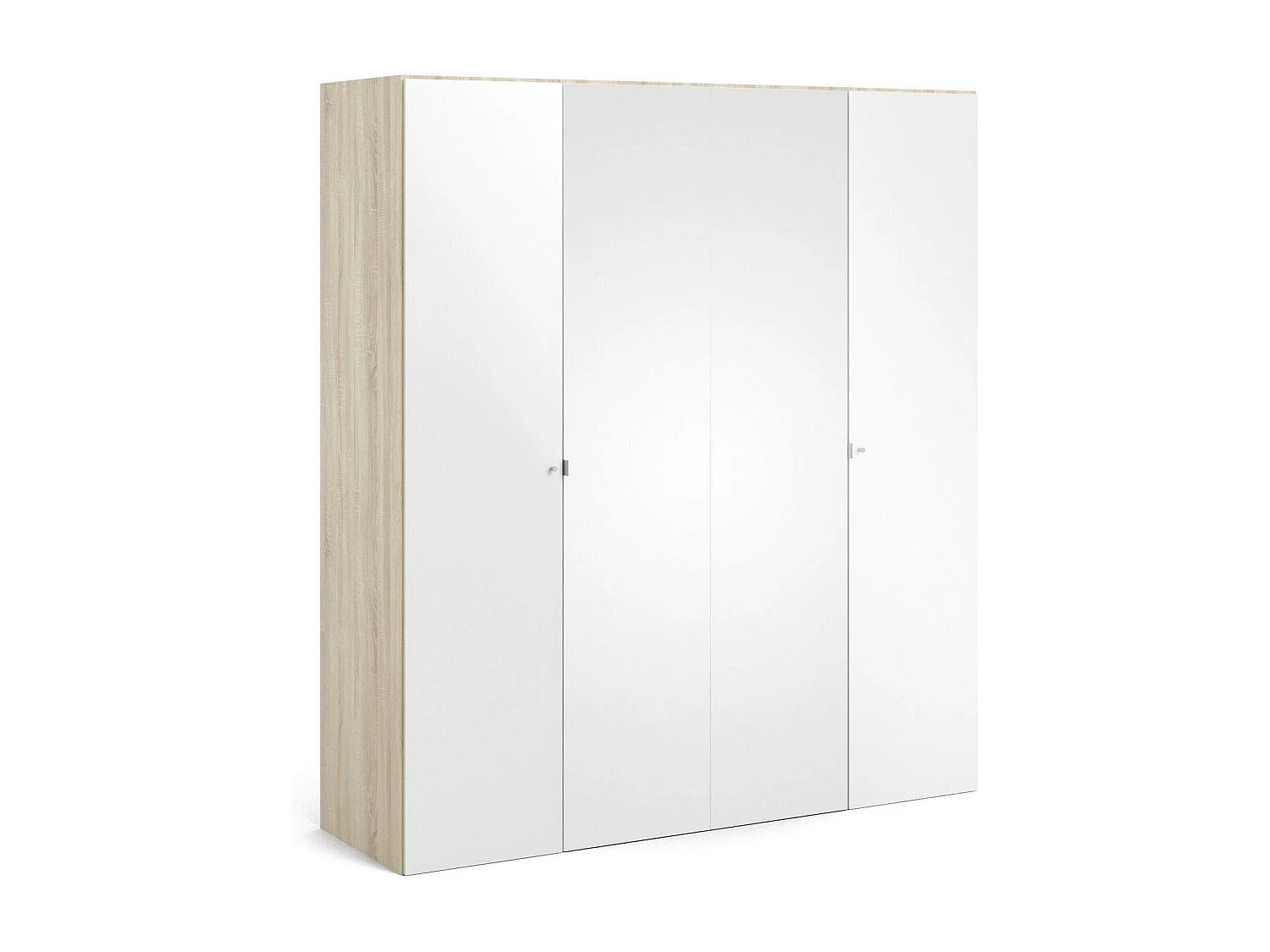 Armário grande Dsottin, mobiliário de quarto, roupeiro, roupeiro, 196x60 h219 cm, carvalho e branco