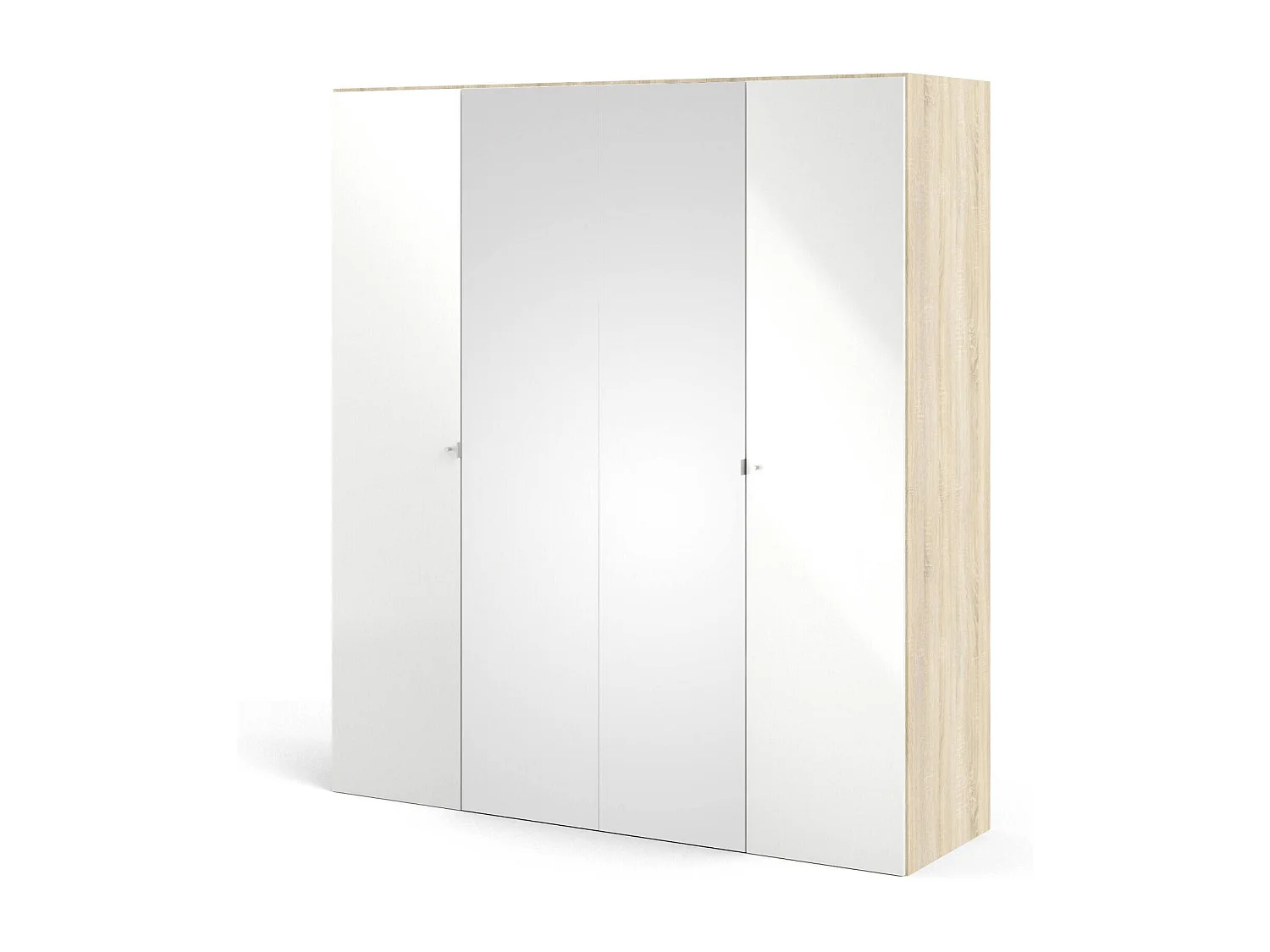 Armário grande Dsottin, mobiliário de quarto, roupeiro, roupeiro, 196x60 h219 cm, carvalho e branco