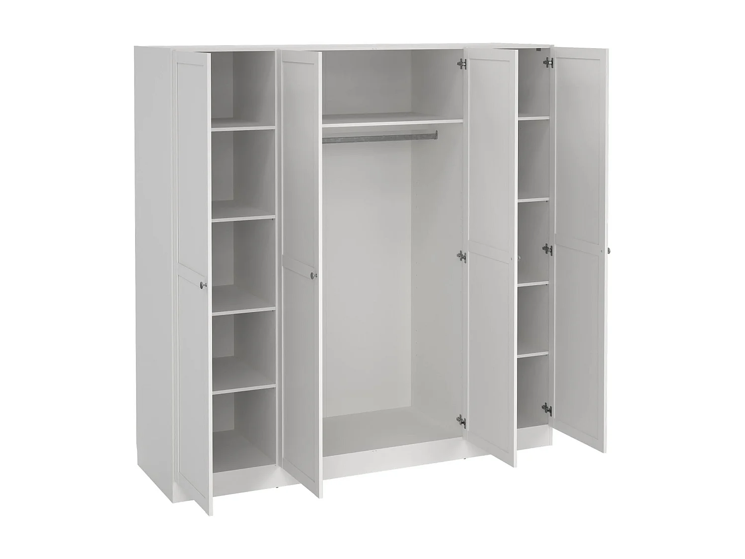 Grande Garde-robe Dserr, Meubles de chambre, Penderie de plain-pied, Placard à vêtements, 196x62 h200 cm, Blanc