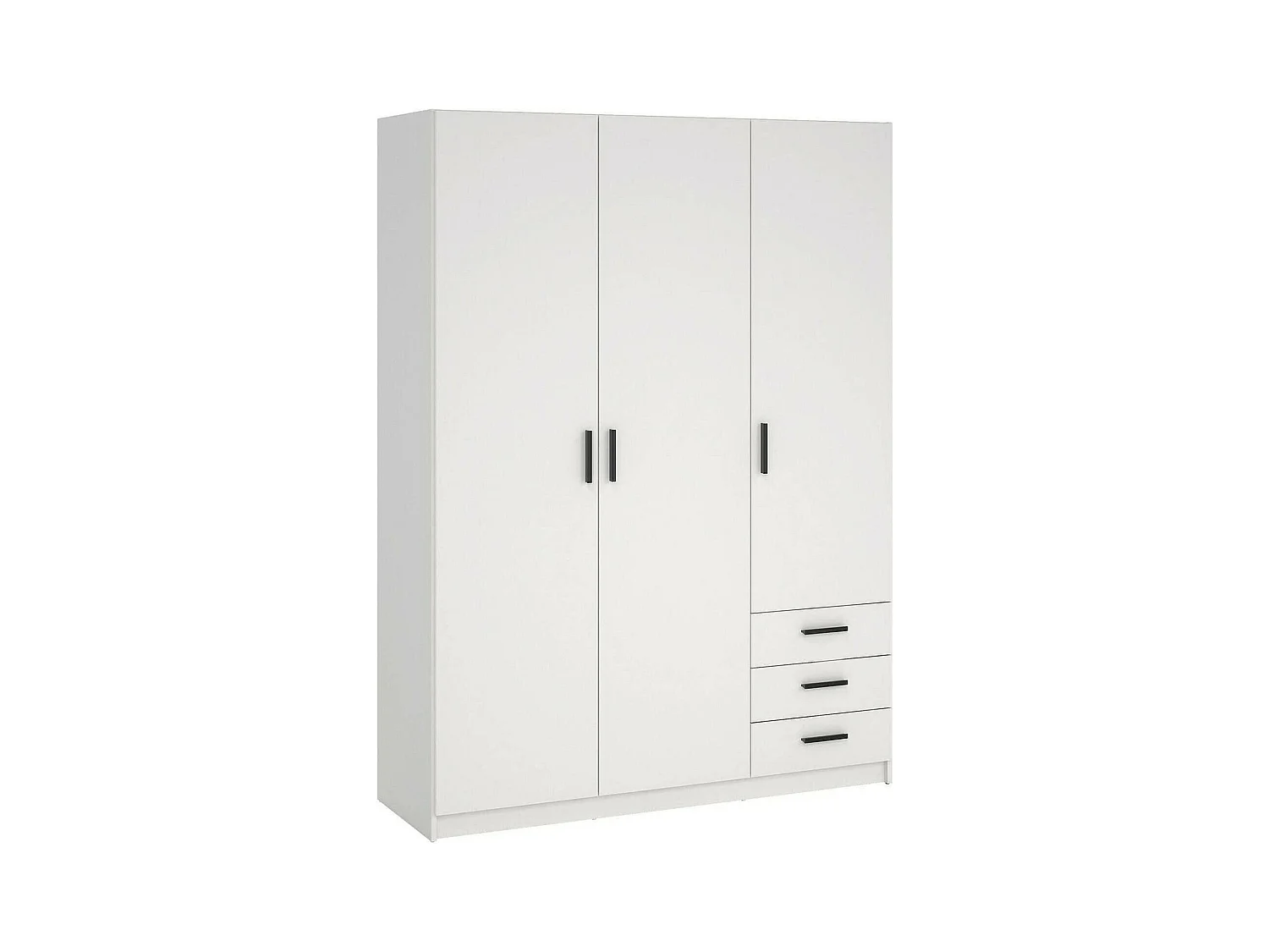Garde-robe 3 portes Dsenk, Meubles de chambre, Penderie de plain-pied, Placard à vêtements, 147x50 h200 cm, Blanc