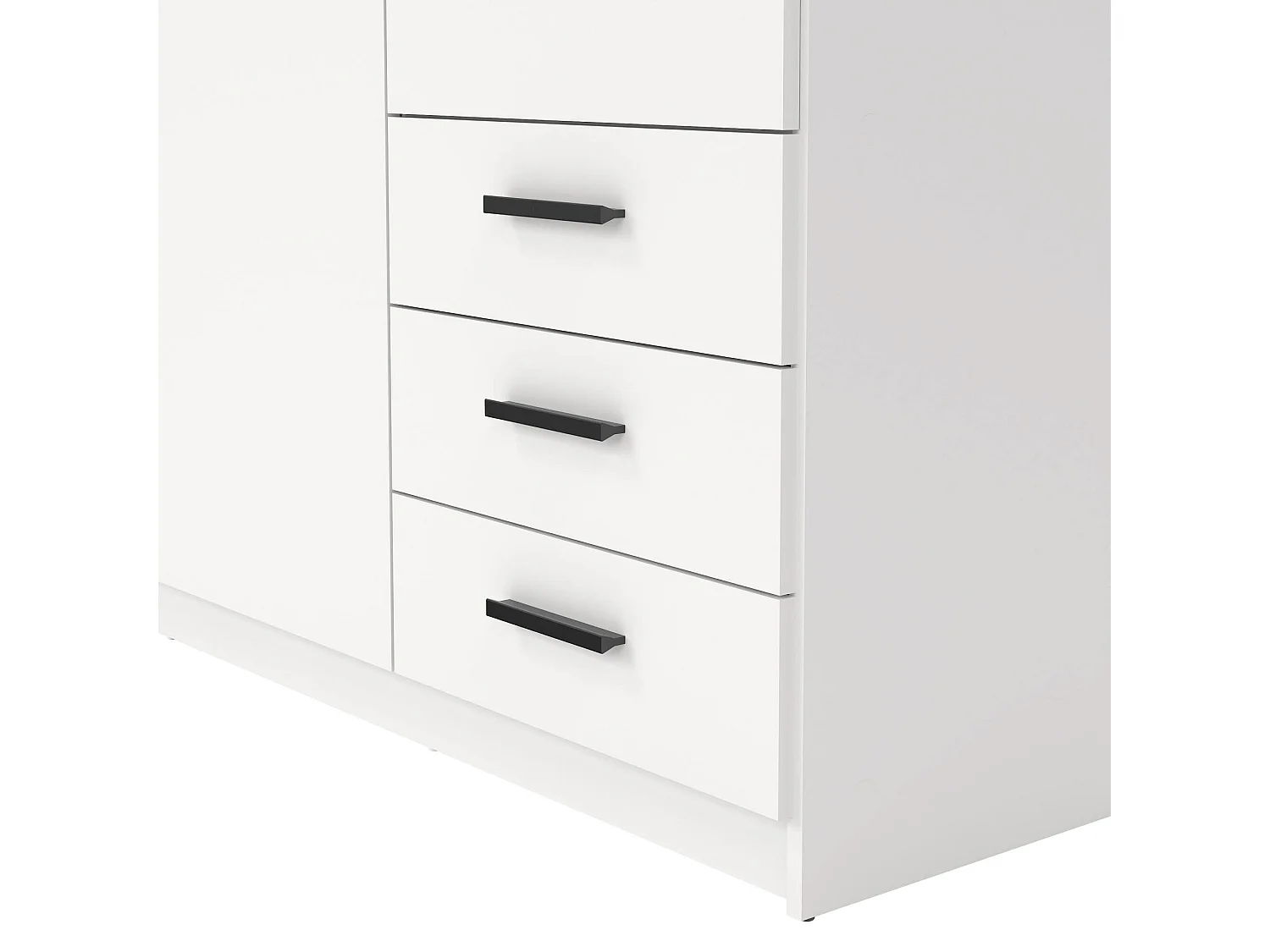 Armario 3 puertas Dsenk, Muebles de dormitorio, Vestidor, Armario de ropa, 147x50 h200 cm, Blanco