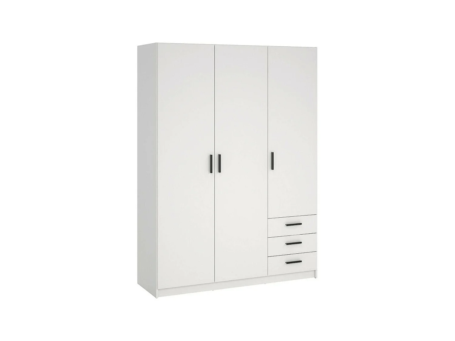 Garde-robe 3 portes Dsenk, Meubles de chambre, Penderie de plain-pied, Placard à vêtements, 147x50 h200 cm, Blanc