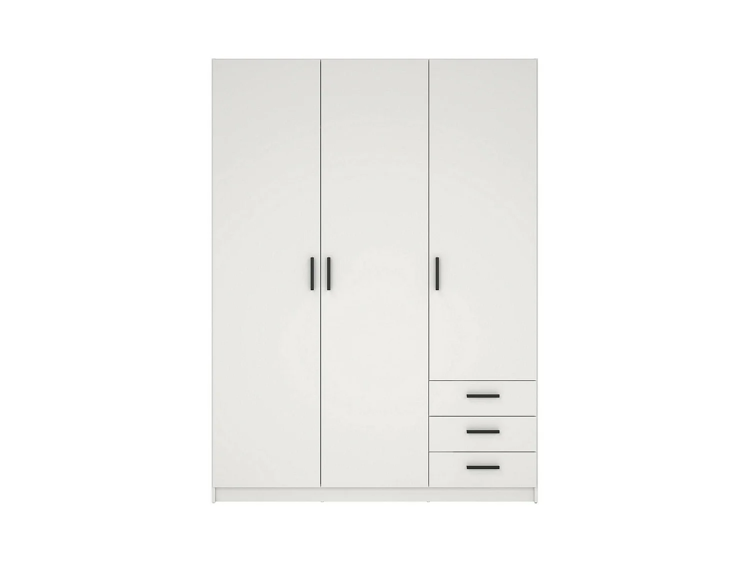 Garde-robe 3 portes Dsenk, Meubles de chambre, Penderie de plain-pied, Placard à vêtements, 147x50 h200 cm, Blanc