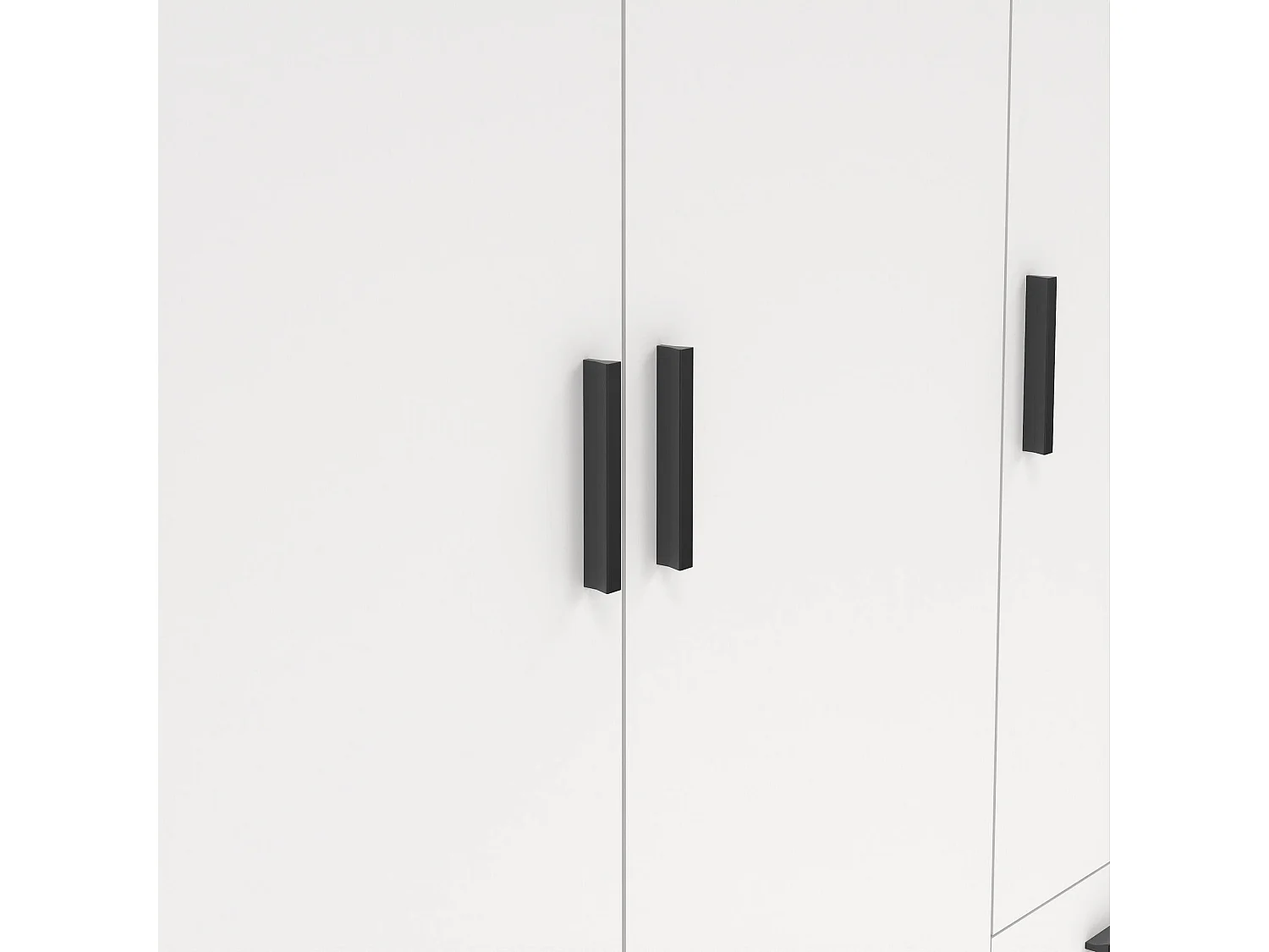 Garde-robe 3 portes Dsenk, Meubles de chambre, Penderie de plain-pied, Placard à vêtements, 147x50 h200 cm, Blanc