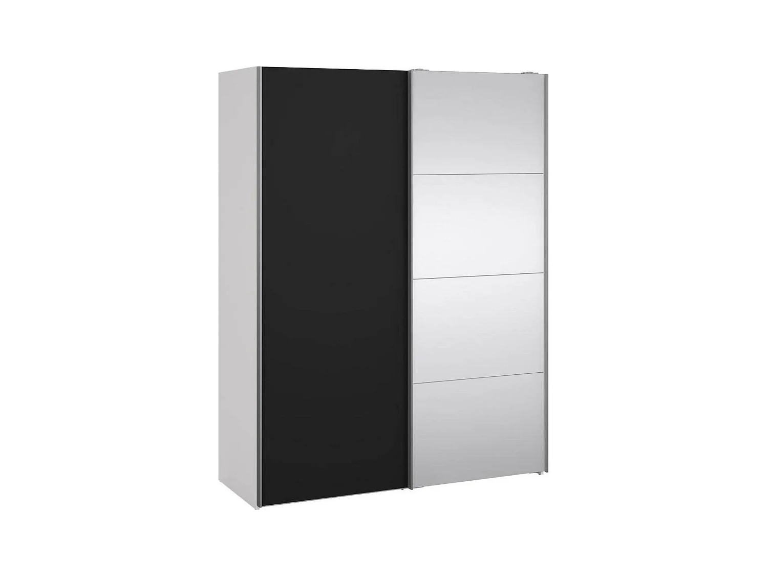 Garde-robe 2 portes Dspur, Meubles de chambre, Penderie de plain-pied, Placard à vêtements, 150x61 h200 cm, Blanc et Noir