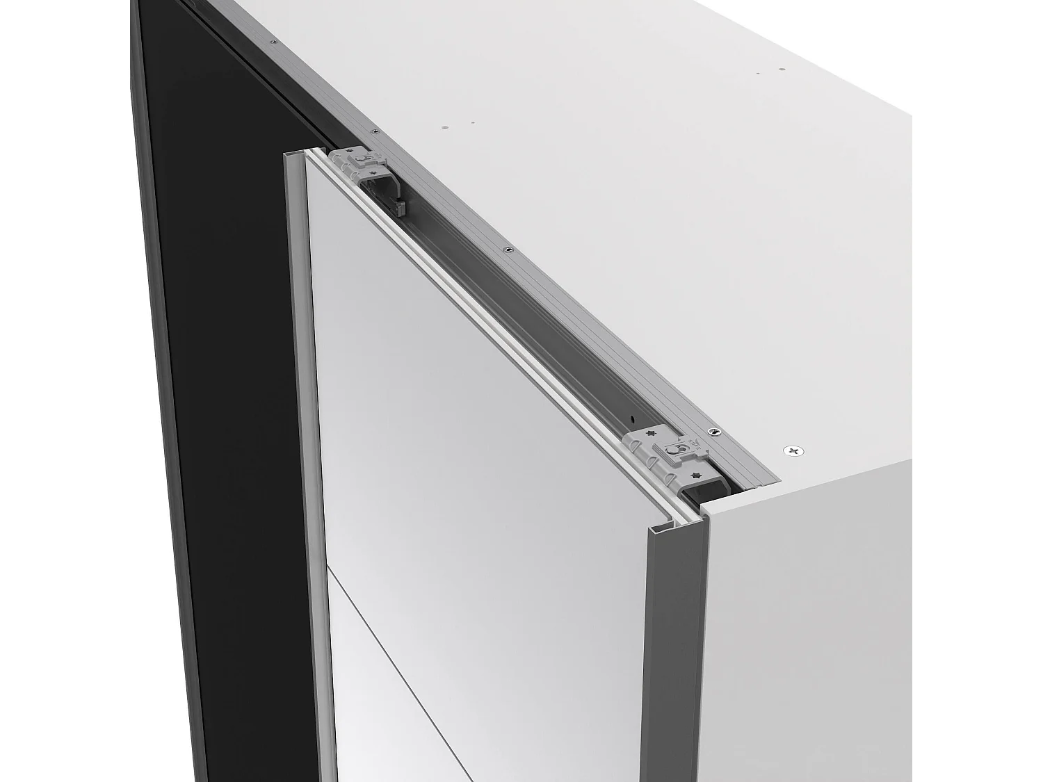 Dspur 2-deurskast, Slaapkamermeubel, Inloopkast, Kledingkast, 150x61 h200 cm, Zwart en Wit