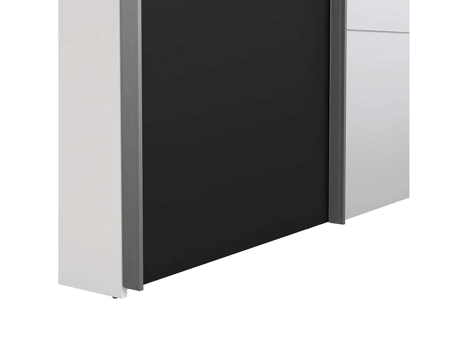 Dspur 2-deurskast, Slaapkamermeubel, Inloopkast, Kledingkast, 150x61 h200 cm, Zwart en Wit