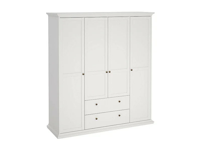 GroÃŸer Kleiderschrank Dsersant, Schlafzimmermöbel, Schrank, Garderobe, 181x61 h201 cm, WeiÃŸ
