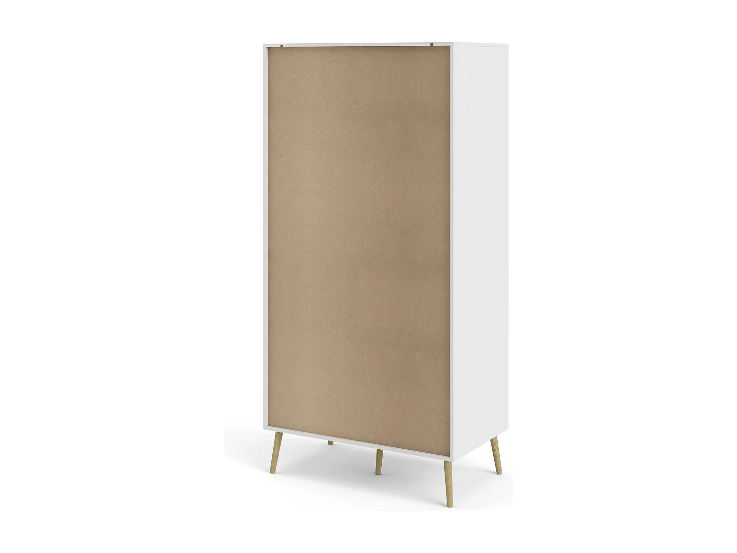 Armário Dscagli 2 portas, Móveis de quarto, Armário, Armário, 99x58 h200 cm, Branco e Carvalho