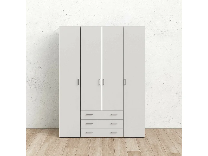 Dmora - Guardaroba grande Amoruccio, 154x50 h200 cm, Bianco