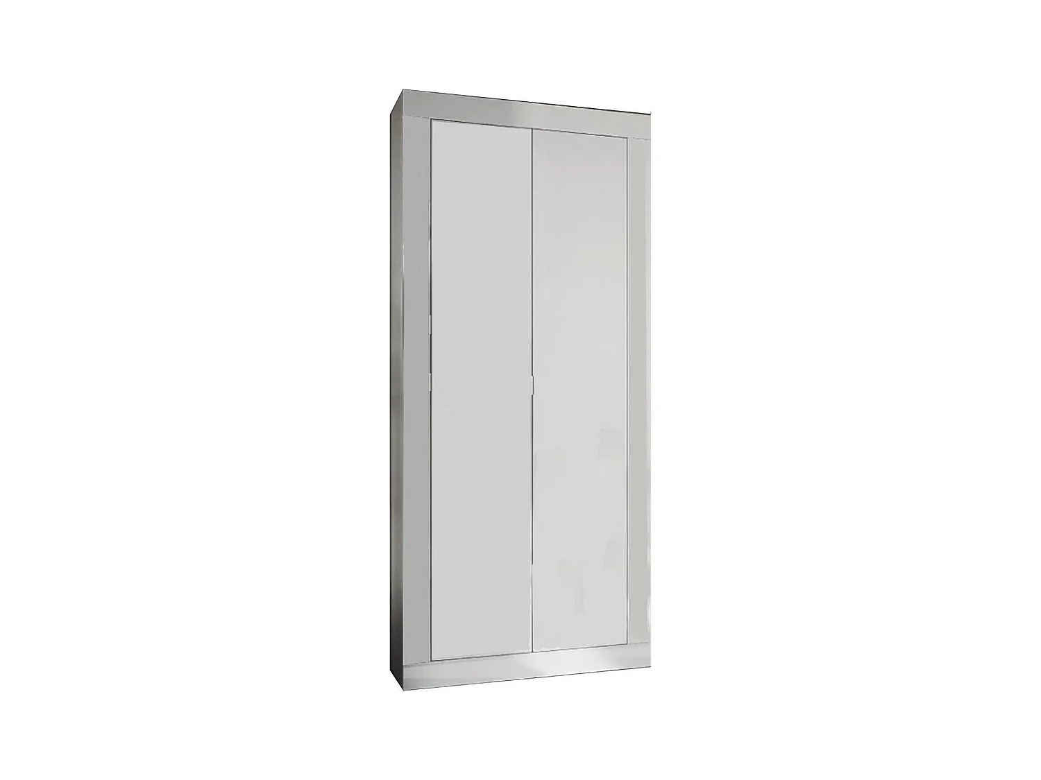 Garde-robe 2 portes Dsiaka, Meubles de chambre, Penderie de plain-pied, Placard à vêtements, Made in Italy, 78x35 h185 cm, Blanc brillant