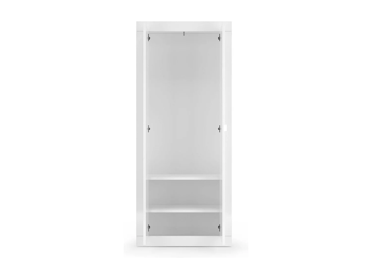 Kleiderschrank 2 Türen Dsiaka, Schlafzimmermöbel, Schrank, Garderobe, Made in Italy, 78x35 h185 cm, Glänzendes WeiÃŸ