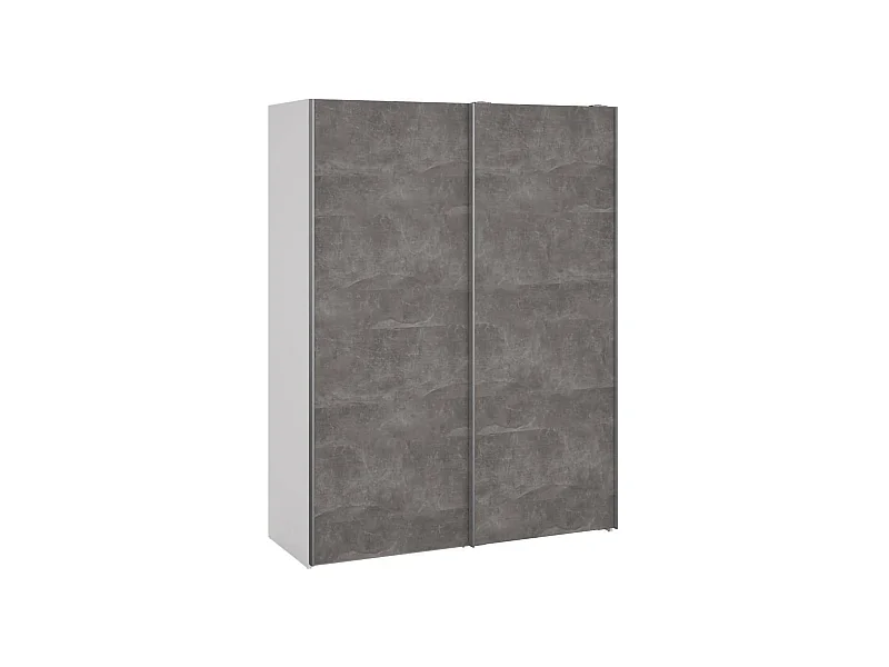 Garde-robe 2 portes Dstang, Meubles de chambre, Penderie de plain-pied, Placard à vêtements, 150x61 h200 cm, Blanc et gris