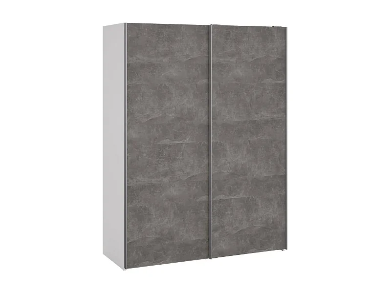 Garde-robe 2 portes Dstang, Meubles de chambre, Penderie de plain-pied, Placard à vêtements, 150x61 h200 cm, Blanc et gris