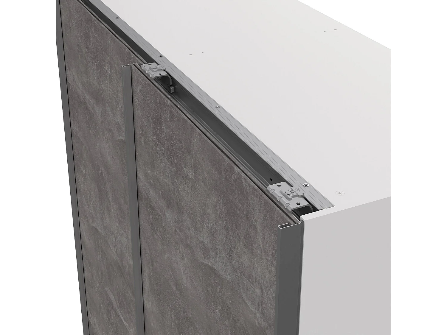 Garde-robe 2 portes Dstang, Meubles de chambre, Penderie de plain-pied, Placard à vêtements, 150x61 h200 cm, Blanc et gris