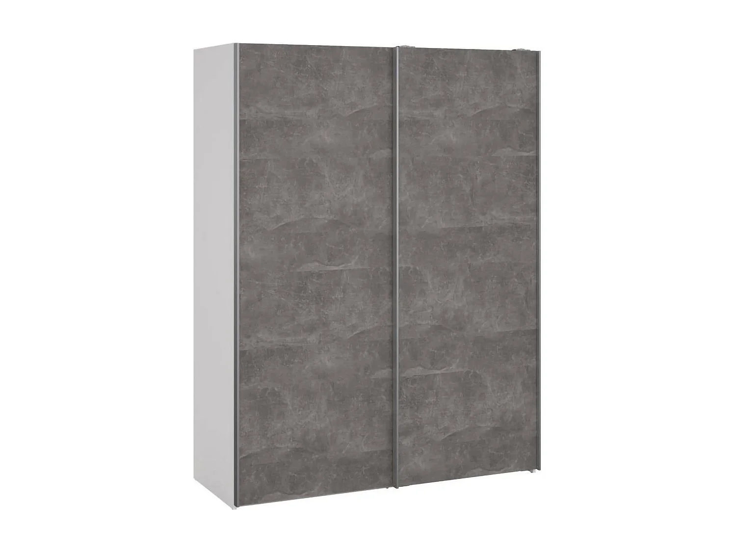 Dmora - Guardaroba 2 ante Maurice, 150x61 h200 cm, Bianco e Grigio
