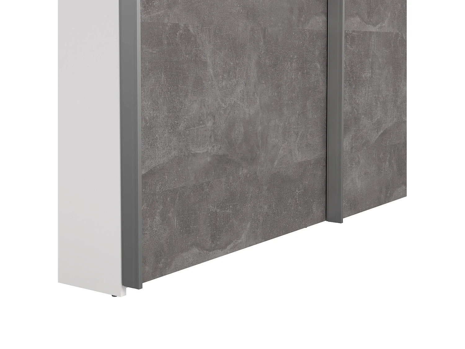 Dmora - Guardaroba 2 ante Maurice, 150x61 h200 cm, Bianco e Grigio