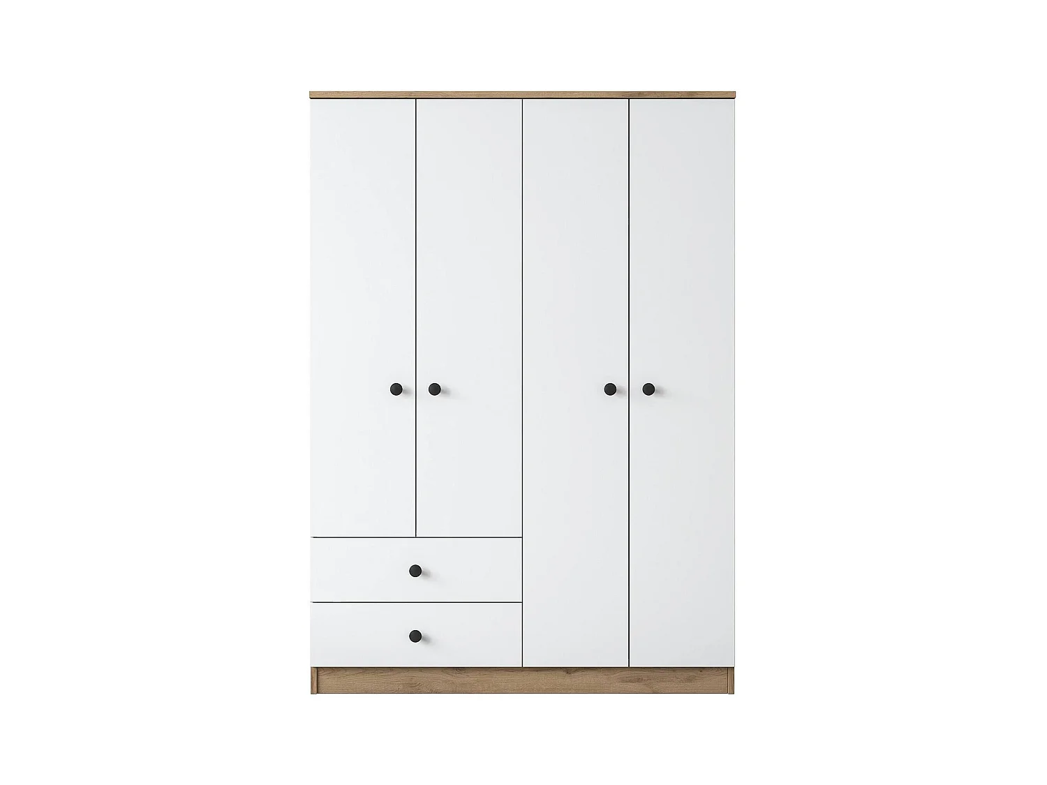 Grande Garde-robe Dalborghett, Meubles de chambre, Penderie de plain-pied, Placard à vêtements, 120x43 h170 cm, Noyer et Blanc