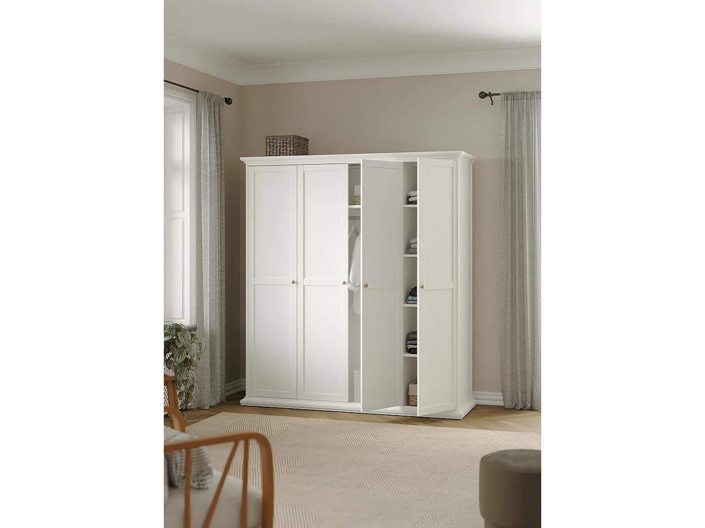 Dserp grande roupeiro, mobiliário de quarto, roupeiro, roupeiro, 181x61 h201 cm, branco