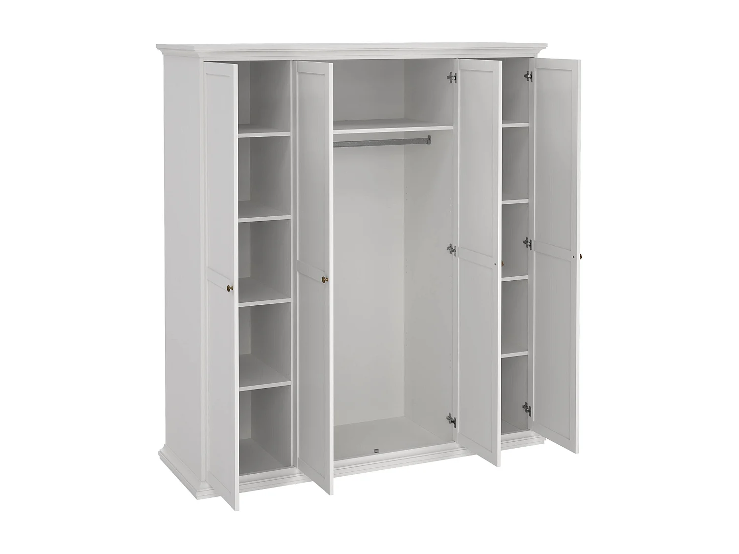 Grande Garde-robe Dserp, Meubles de chambre, Penderie de plain-pied, Placard à vêtements, 181x61 h201 cm, Blanc