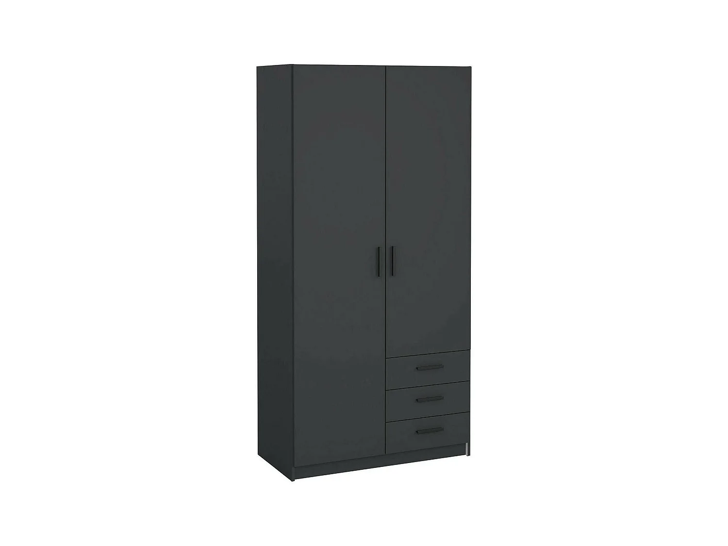 Garde-robe 2 portes Dscopon, Meubles de chambre, Penderie de plain-pied, Placard à vêtements, 99x50 h200 cm, Gris