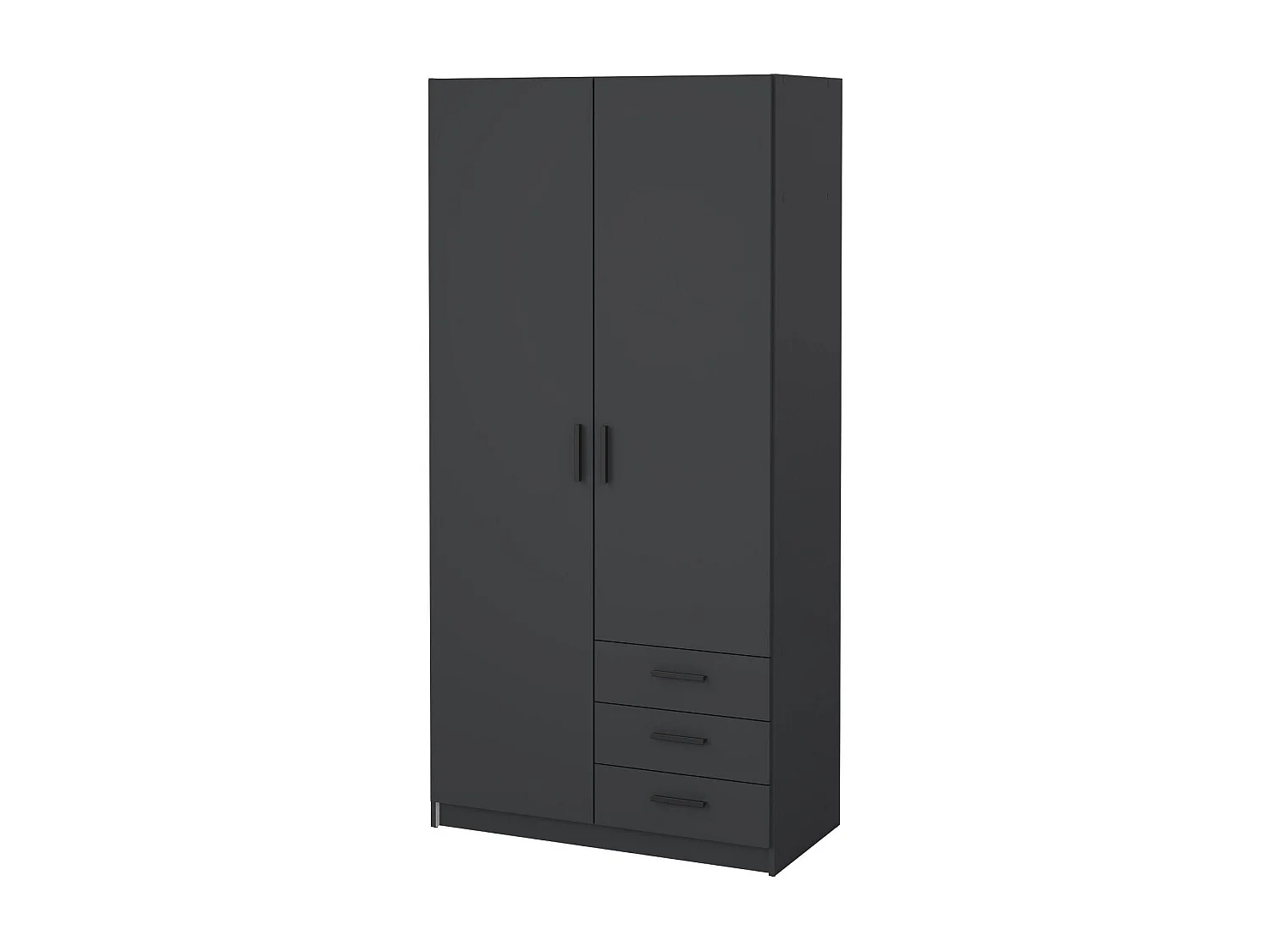 Garde-robe 2 portes Dscopon, Meubles de chambre, Penderie de plain-pied, Placard à vêtements, 99x50 h200 cm, Gris