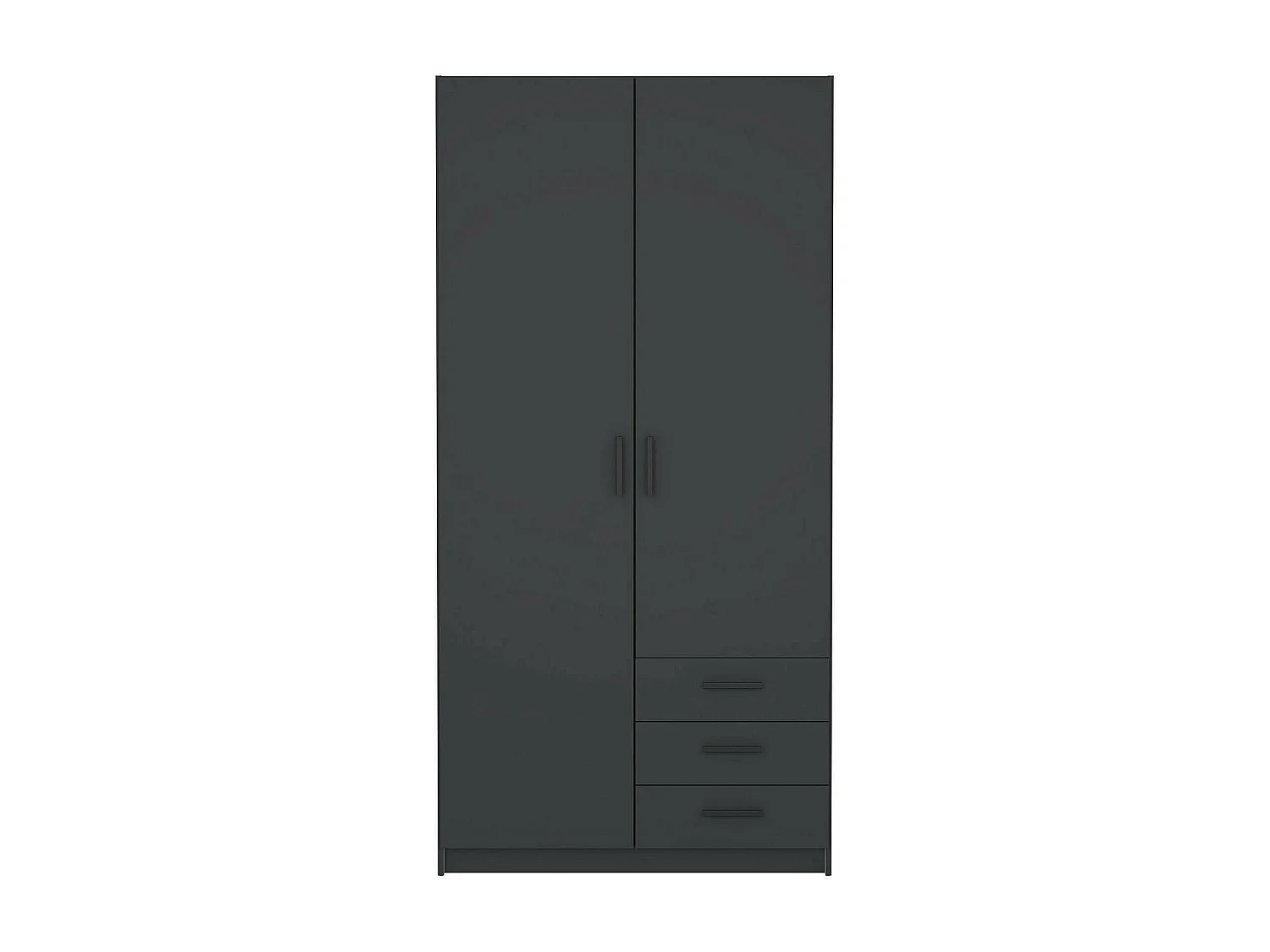 Kleiderschrank 2 Türen Dscopon, Schlafzimmermöbel, Schrank, Garderobe, 99x50 h200 cm, Grau