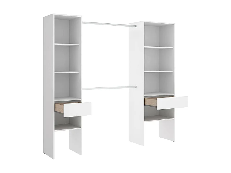 Grande Garde-robe Di, Meubles de chambre, Penderie de plain-pied, Placard à vêtements, 160x50 h185 cm, Blanc