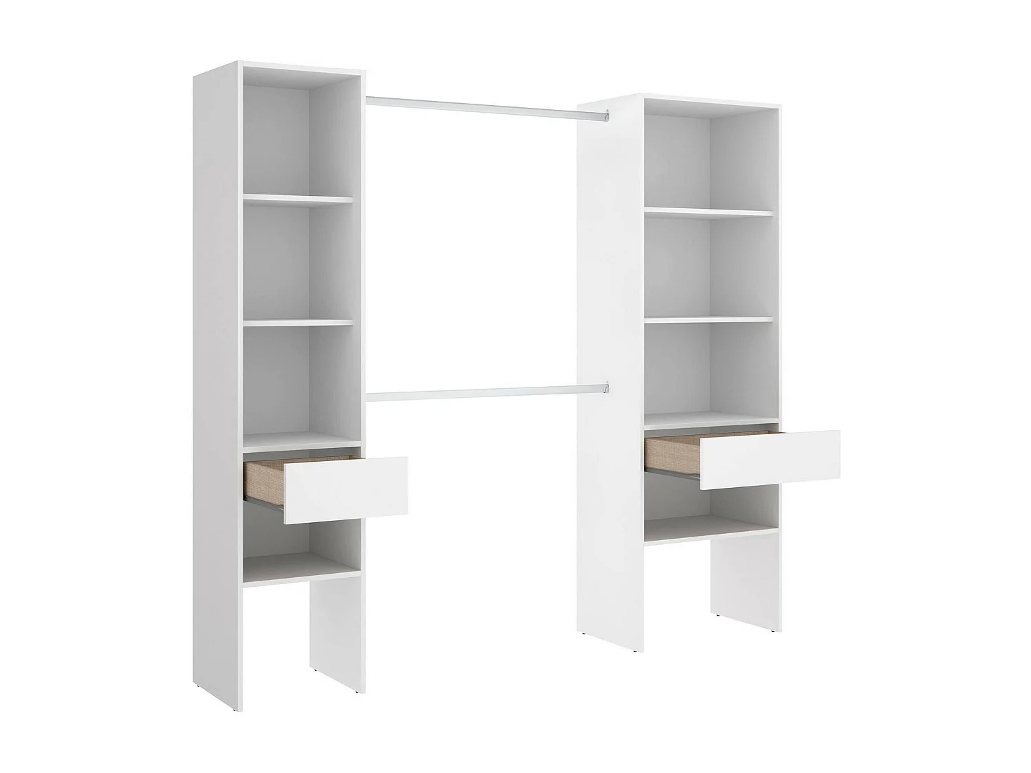 Grande Garde-robe Di, Meubles de chambre, Penderie de plain-pied, Placard à vêtements, 160x50 h185 cm, Blanc