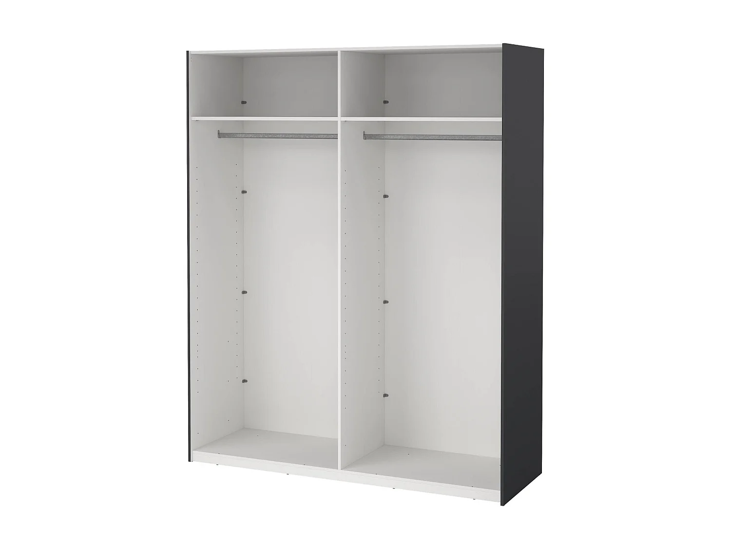Grande armoire polyvalente Drambaud, Meubles multifonctionnels, Casier à chaussures, Support à chaussures pour armoire, 179x62 h220 cm, Gris