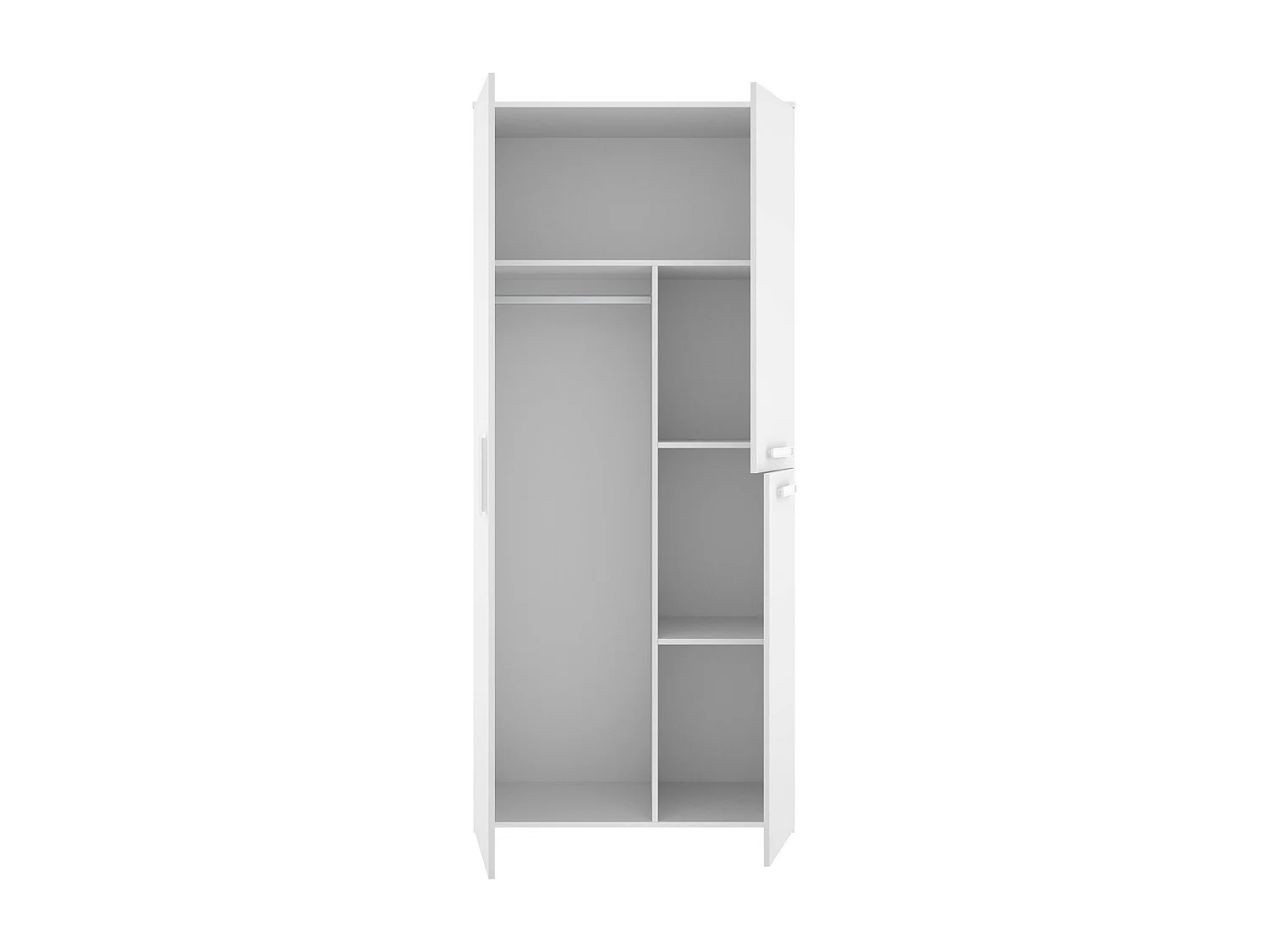 Garde-robe 3 portes Dfleetwoo, Meubles de chambre, Penderie de plain-pied, Placard à vêtements, 90x53 h202 cm, Blanc