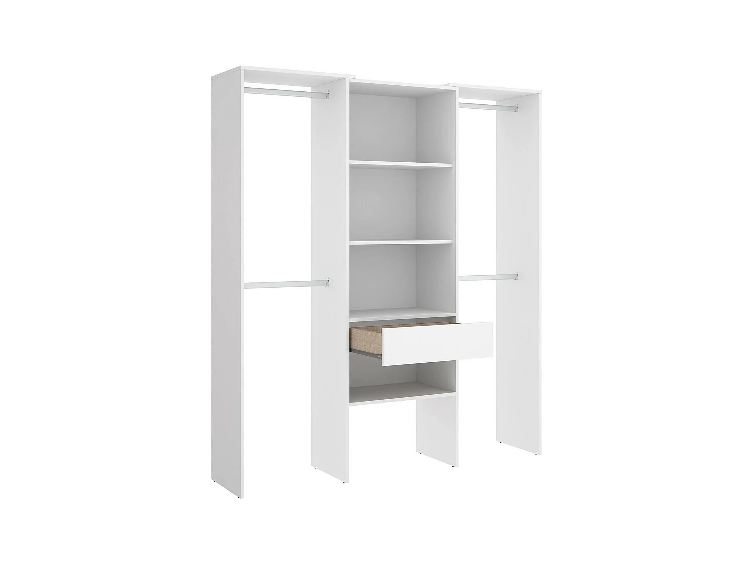 Grande Garde-robe Dfina, Meubles de chambre, Penderie de plain-pied, Placard à vêtements, 160x50 h187 cm, Blanc