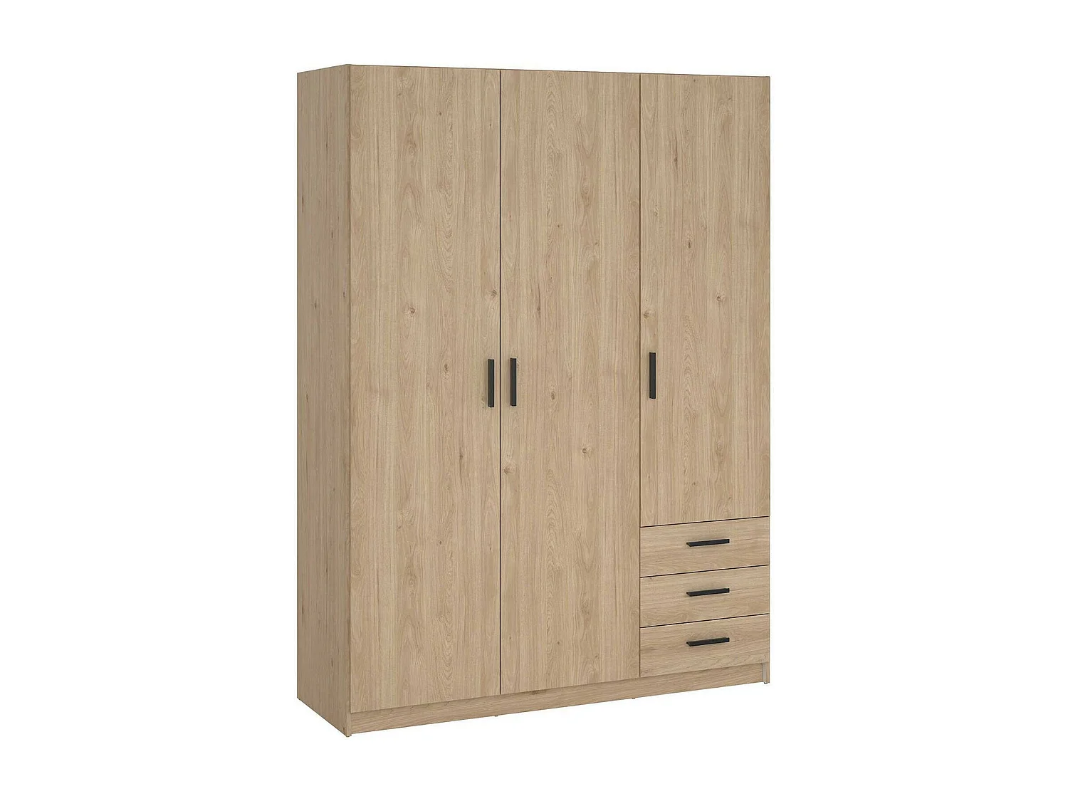 Garde-robe 3 portes Dsenk, Meubles de chambre, Penderie de plain-pied, Placard à vêtements, 147x50 h200 cm, Chêne clair